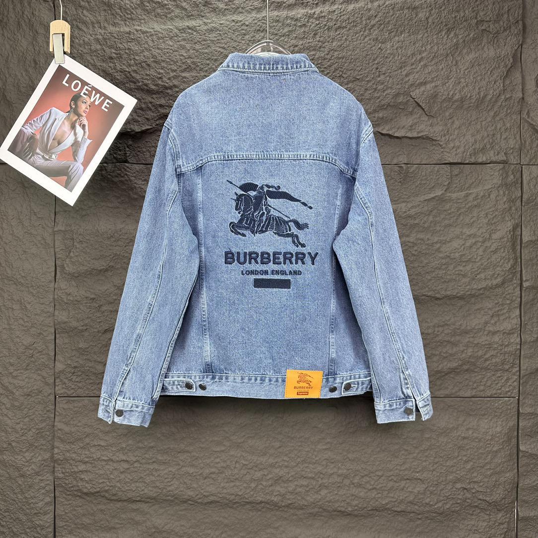 Куртка Burberry Backside Print Black Warrior And Horse Black Logo "Blue" фото № 2