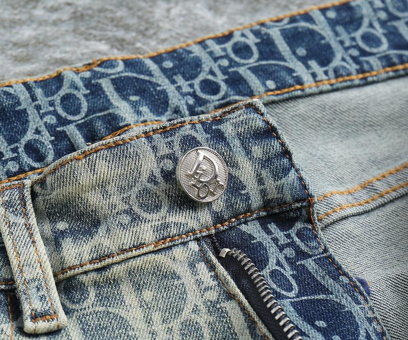 Джинсы Christian Dior Brown Stripe Logo "Blue" фото № 6