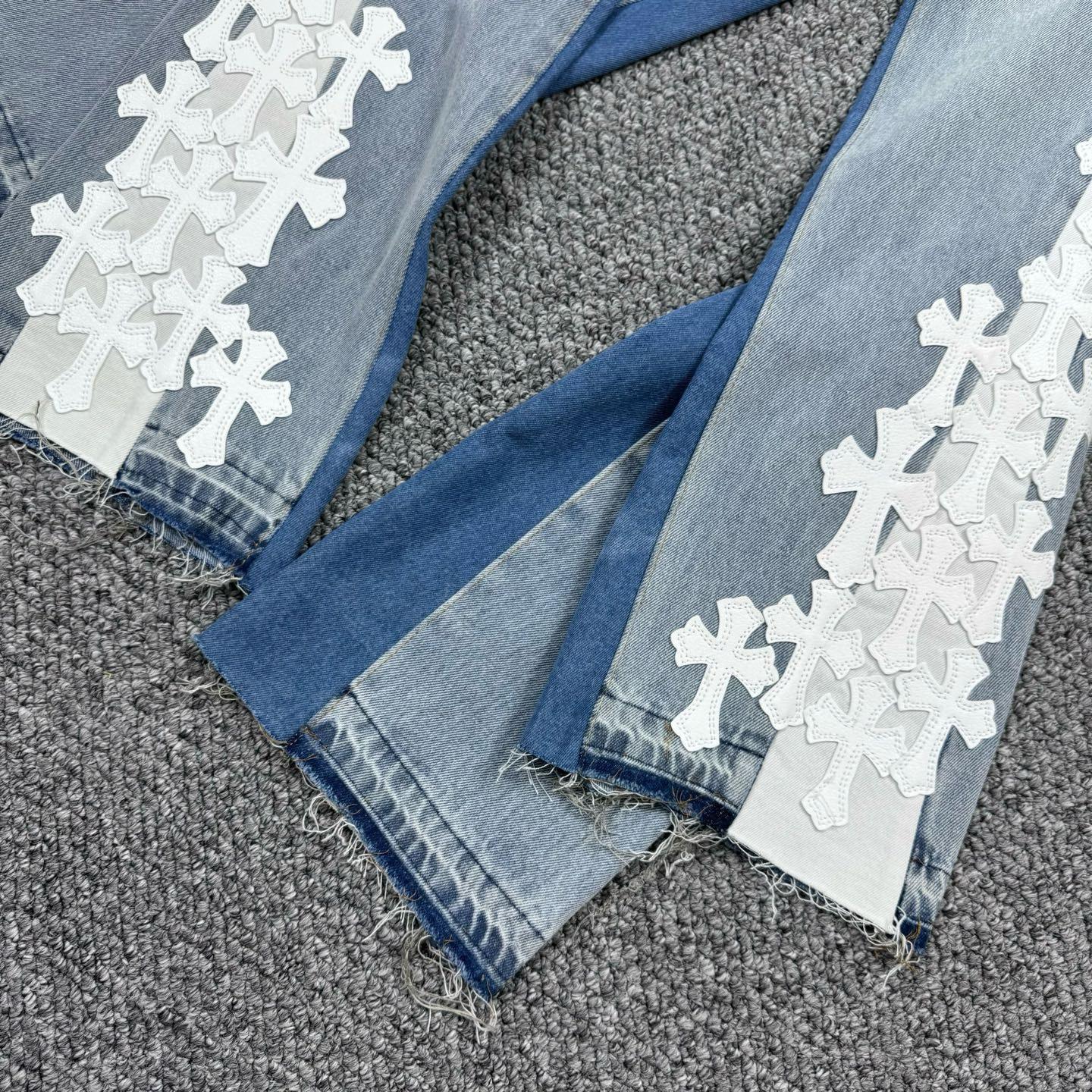 Джинсы Gallery Dept x Chrome Hearts Denim "White Cross" фото № 3