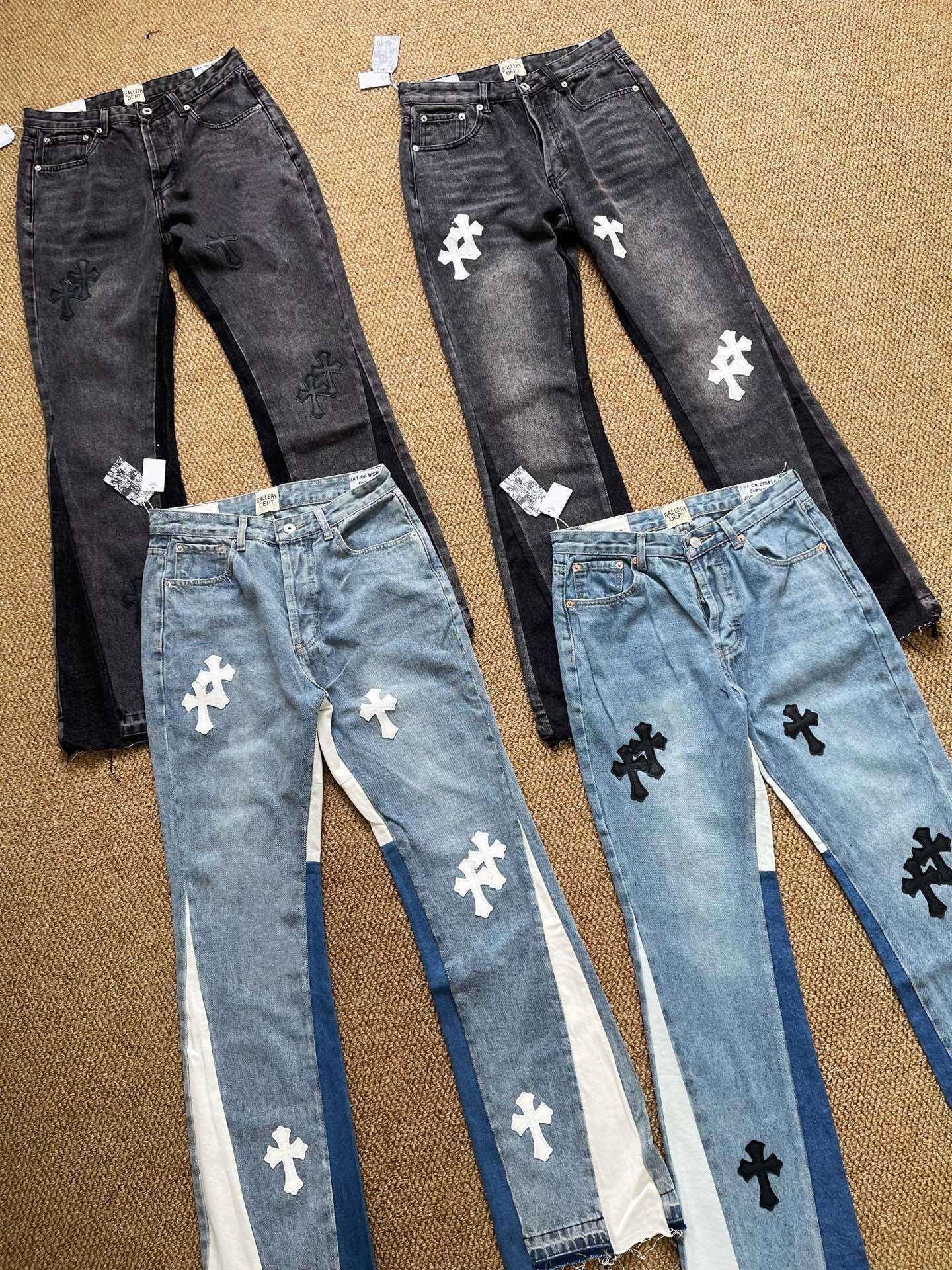 Джинсы Gallery Dept x Chrome Hearts White Cross "Denim" фото № 3