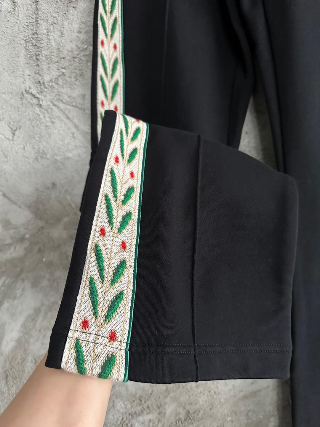 Штаны Casablanca Leaves On The Sides Print "Black" фото № 6