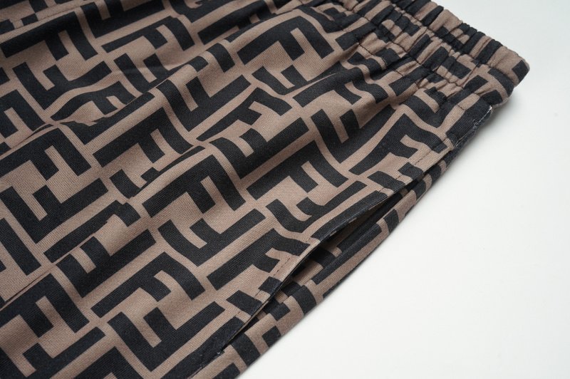 Штаны Fendi With Black Letter Print "Brown" фото № 5