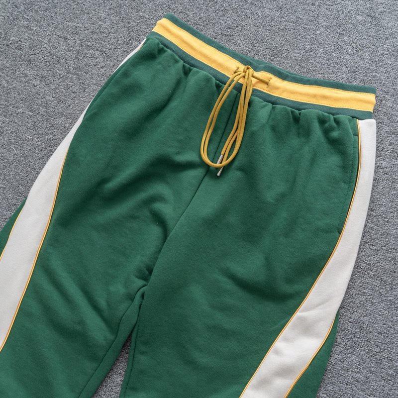 Штаны Rhude On A Yellow Elastic Band With White Stripes "Green" фото № 2