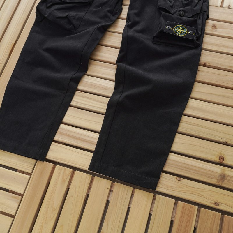 Штаны Stone Island With Rivet Pockets "Black" фото № 3