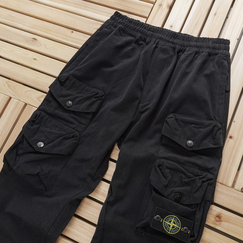 Штаны Stone Island With Rivet Pockets "Black" фото № 6
