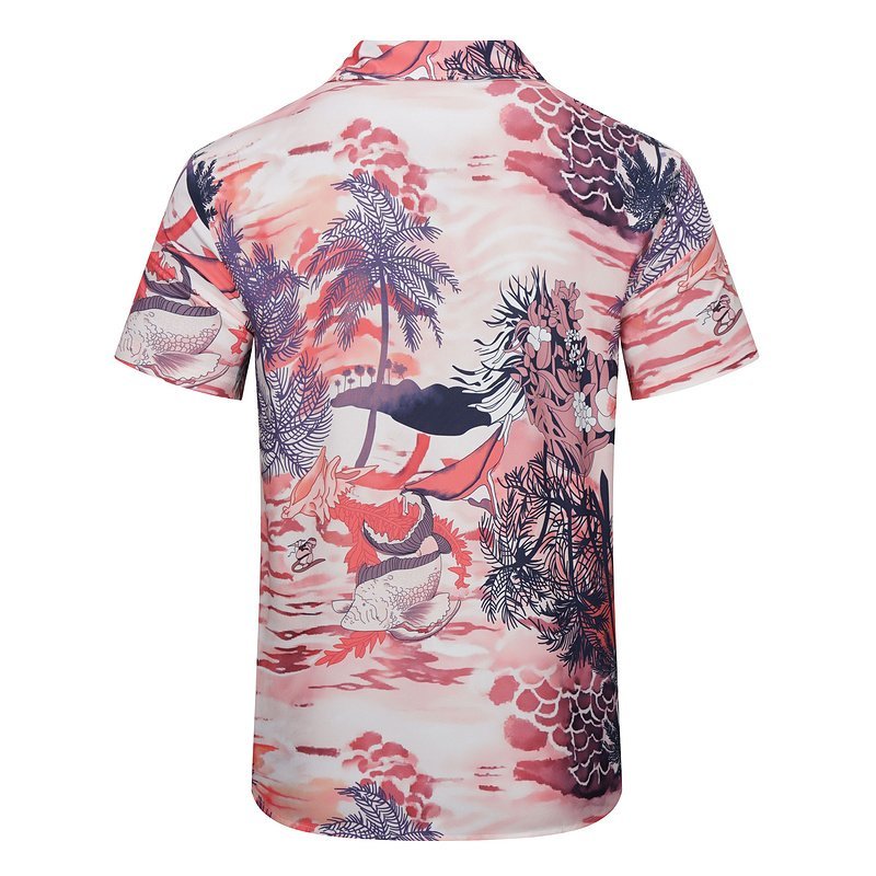 Рубашка Amiri Palm Trees And Fish Print "Red" фото № 2