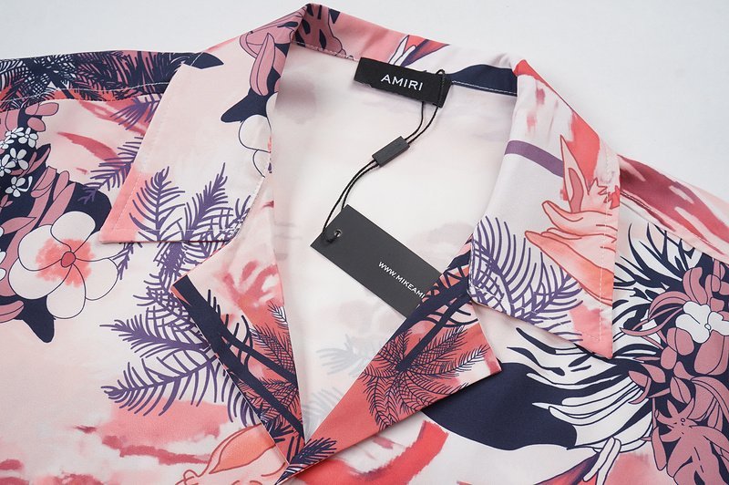 Рубашка Amiri Palm Trees And Fish Print "Red" фото № 3