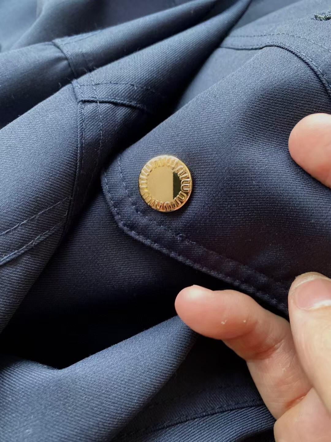 Куртка-бомбер Miu Miu Frontside Dark Blue Miu Miu Logotype "Blue" фото № 7