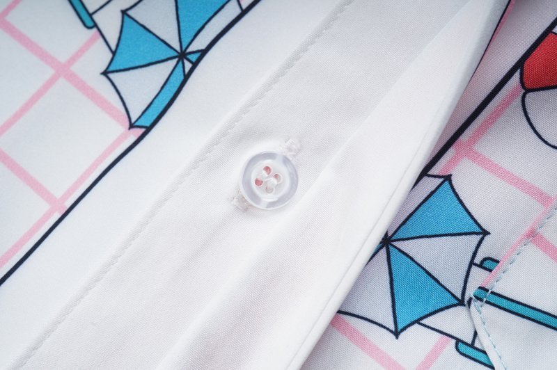 Рубашка Casablanca Plaid and Umbrellas "Blue" фото № 3