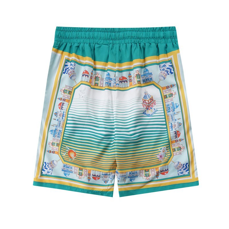 Шорты Casablanca Buildings And Stripes Print "Multicolor" фото № 2