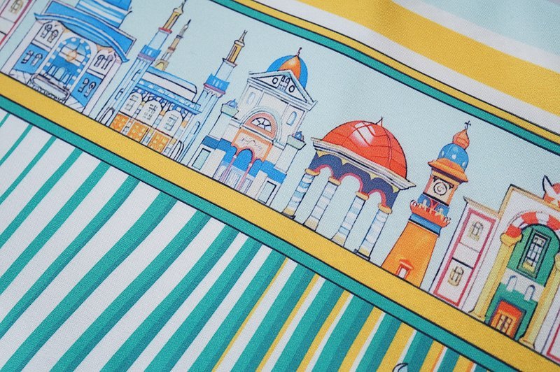 Шорты Casablanca Buildings And Stripes Print "Multicolor" фото № 3