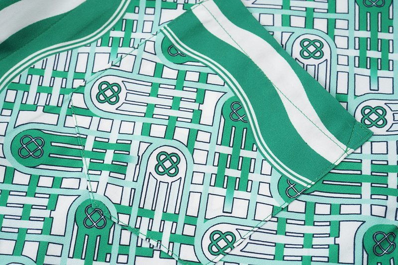 Рубашка Casablanca Orbit Print And Waves Edge Decoration "Green" фото № 4