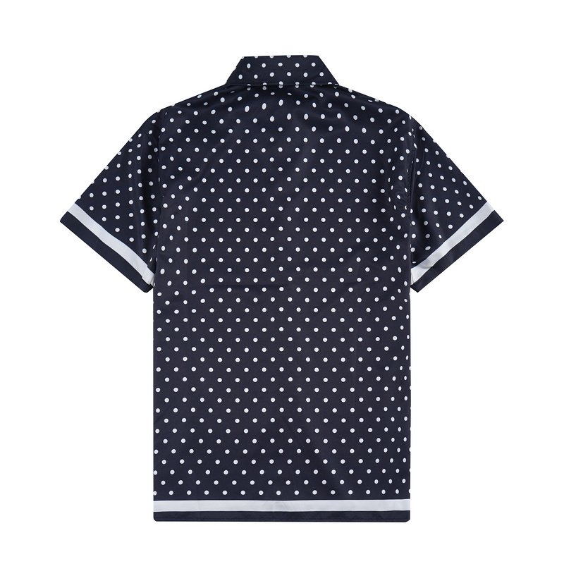 Рубашка Dolce Gabbana Dotted Print With Edge Stripes "Black" фото № 2