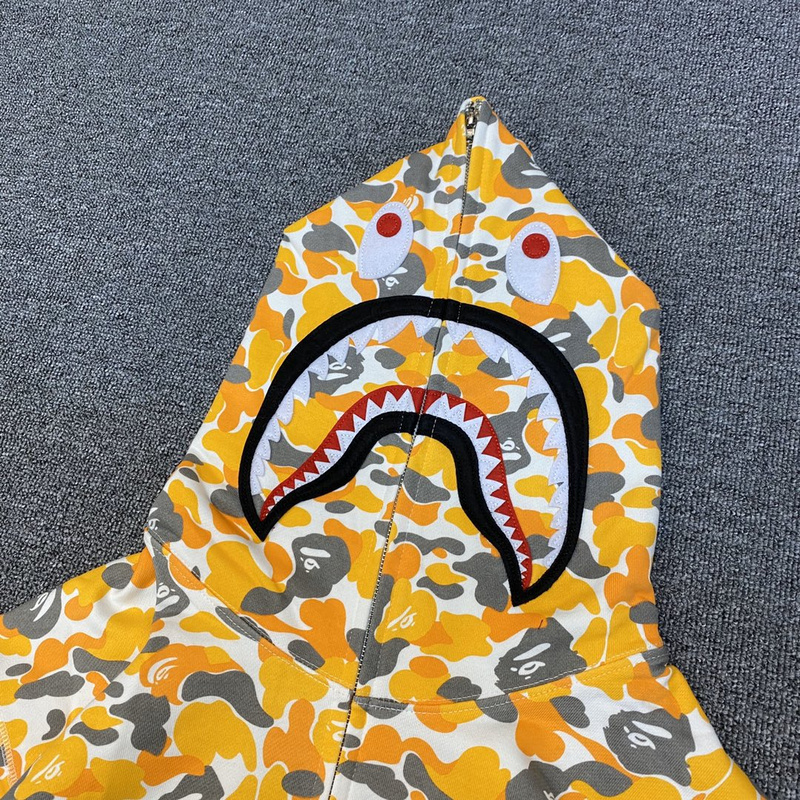 Худи A Bathing Ape Spotted With Hood ZIP "Orange/Gray" фото № 7