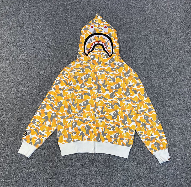 Худи A Bathing Ape Spotted With Hood ZIP "Orange/Gray" фото № 9