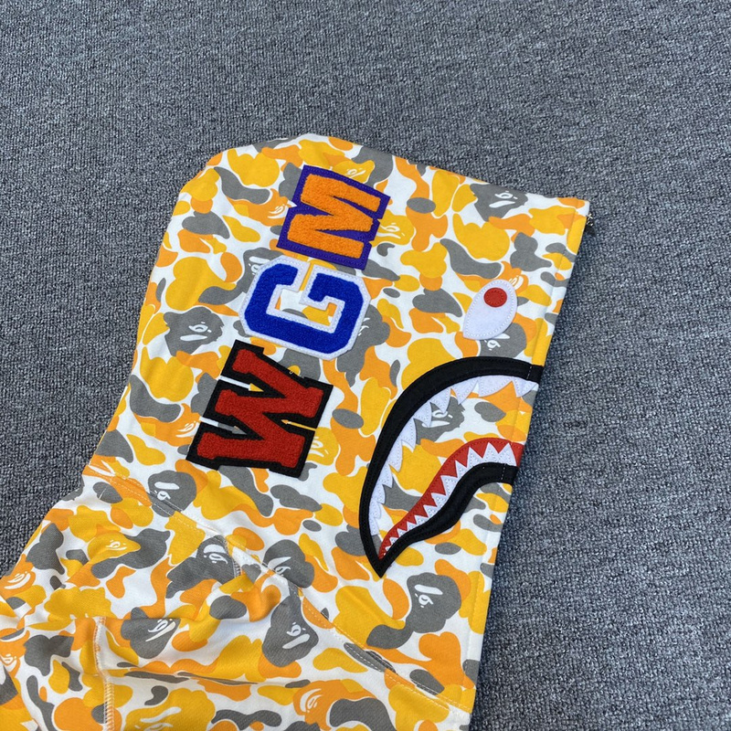 Худи A Bathing Ape Spotted With Hood ZIP "Orange/Gray" фото № 5