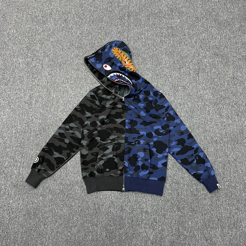Худи A Bathing Ape Toothy Hood ZIP "Black/Blue" фото № 9