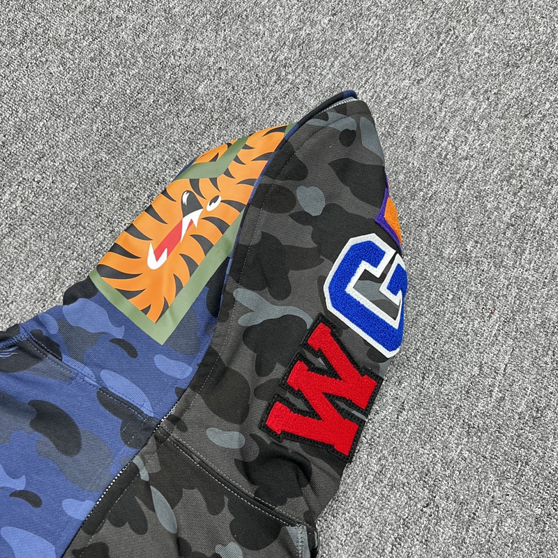 Худи A Bathing Ape Toothy Hood ZIP "Black/Blue" фото № 8