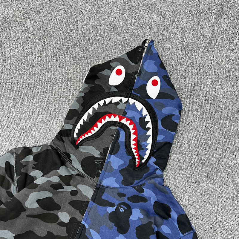 Худи A Bathing Ape Toothy Hood ZIP "Black/Blue" фото № 3
