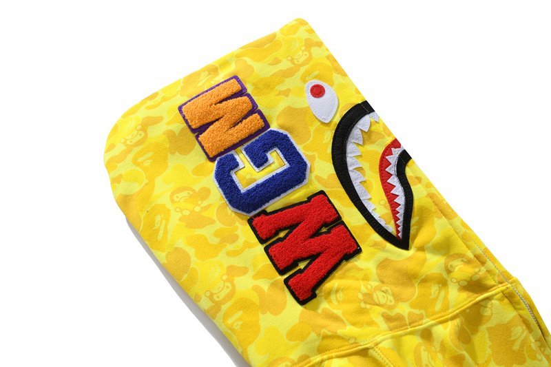Худи A Bathing Ape Shark Monkey Print "Yellow" фото № 5
