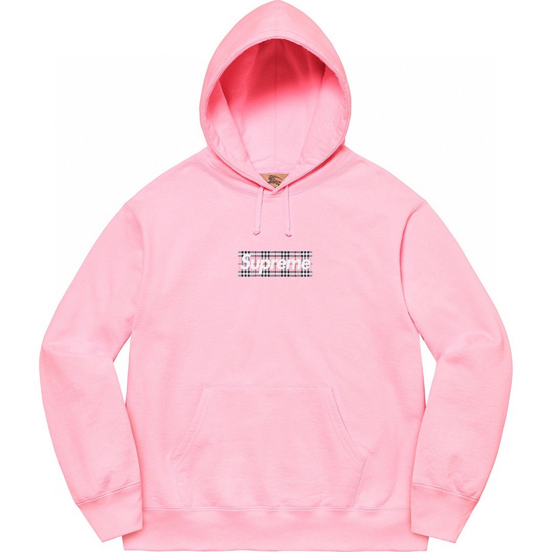 Худи Burberry X Supreme Logo On A Checkered Print "Pink" фото № 4