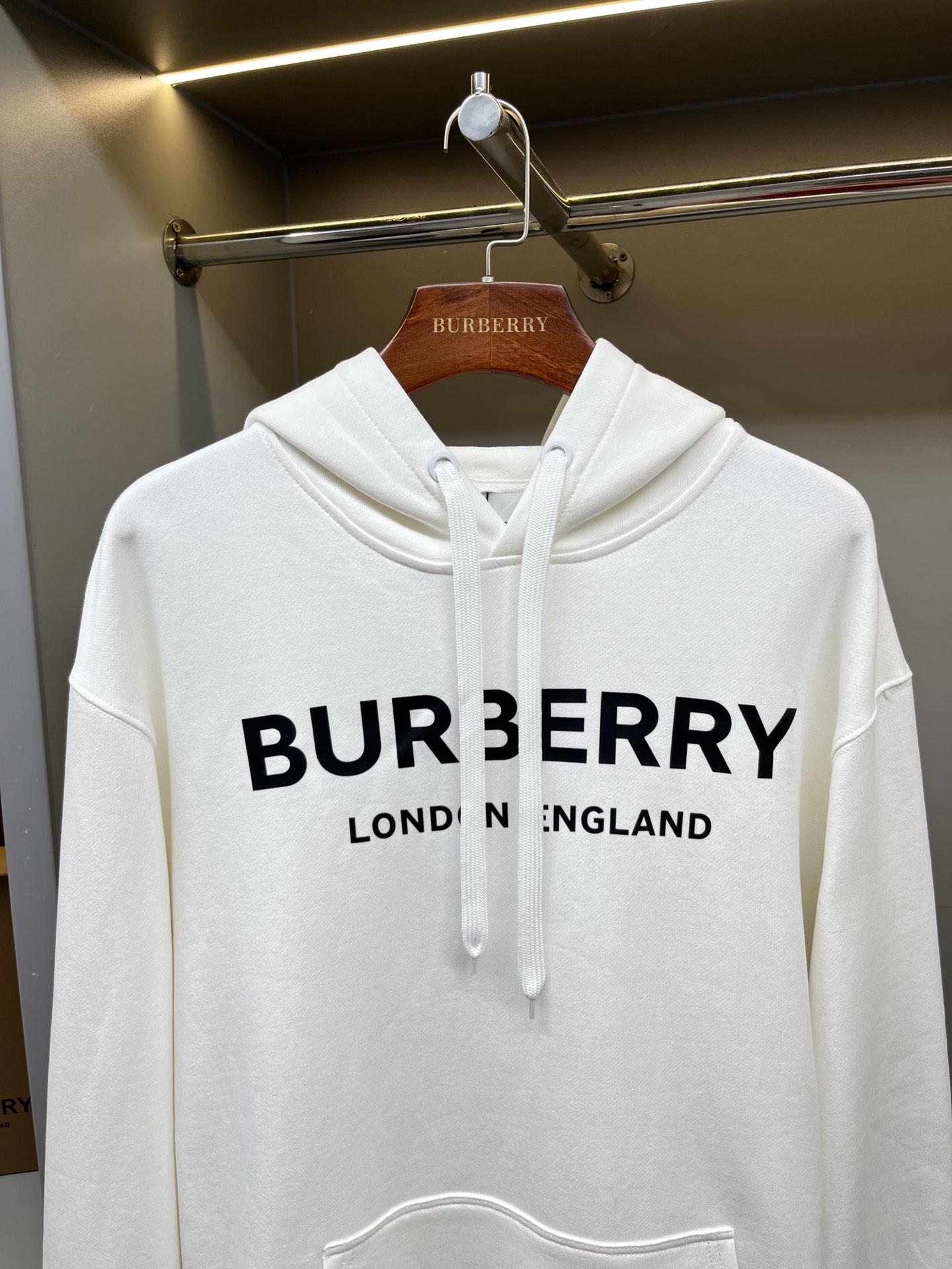 Худи Burberry White Frontside Logo London England "White" фото № 2