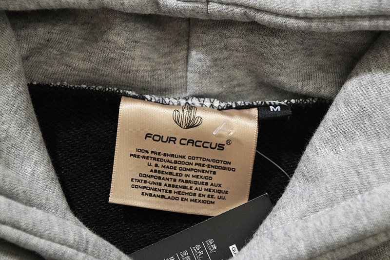 Худи Four Caccus With Cactus Embroidery "Gray" фото № 3