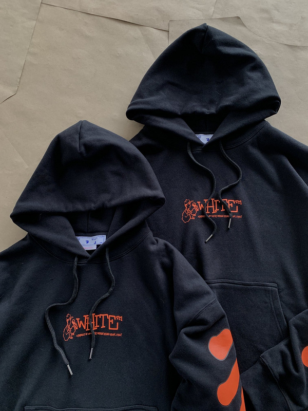 Худи Off White With An Orange Logo "Black" фото № 5