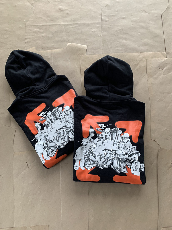 Худи Off White With An Orange Logo "Black" фото № 4