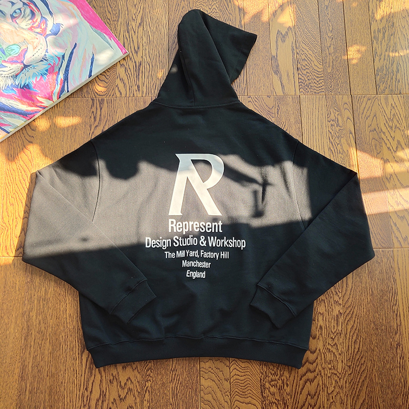 Худи Represent Big R Logo "Black" фото № 7