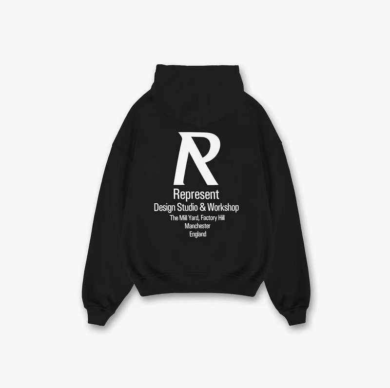 Худи Represent Big R Logo "Black" фото № 2