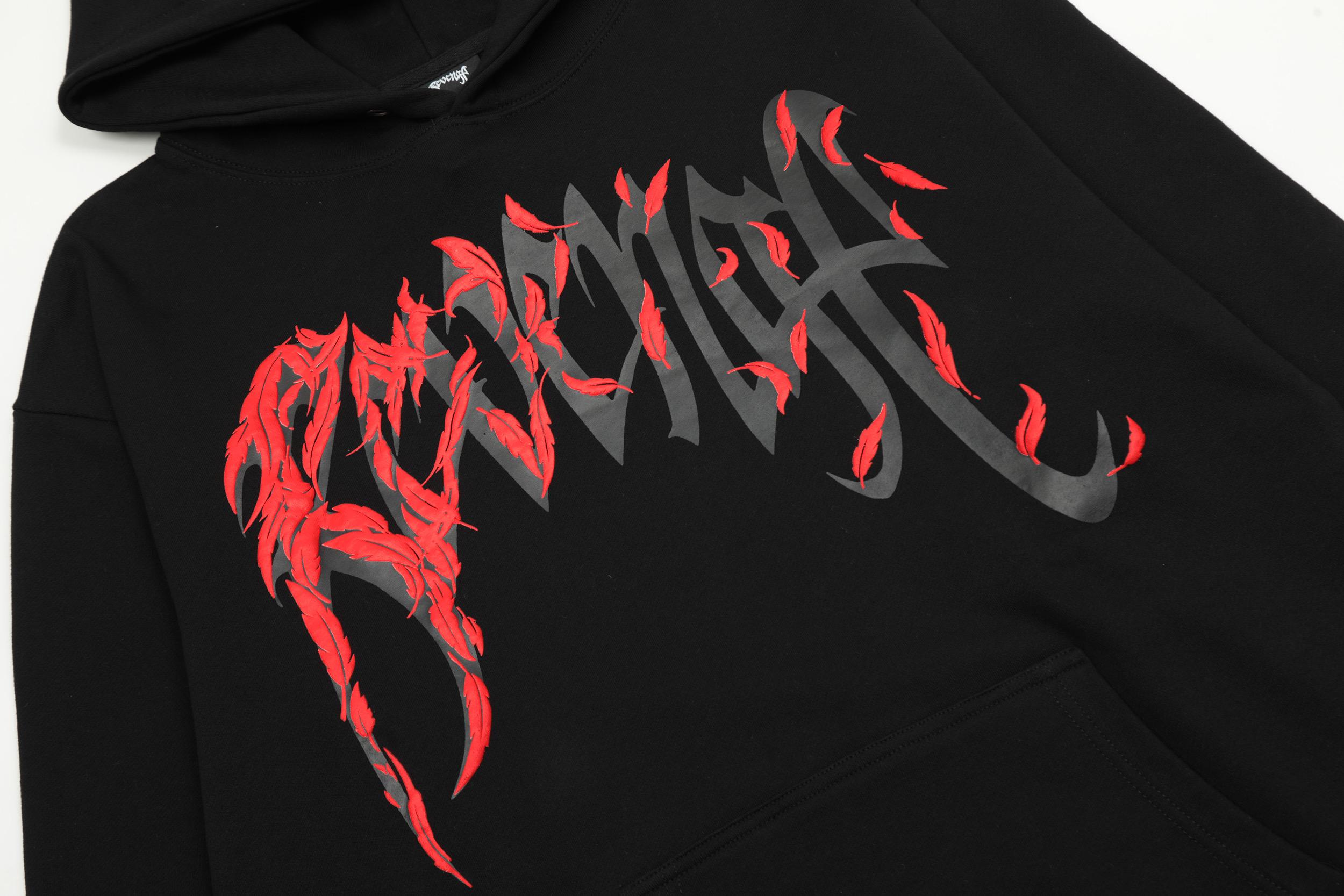 Худи Revenge 999 Birds Red Feathers "Black" фото № 5