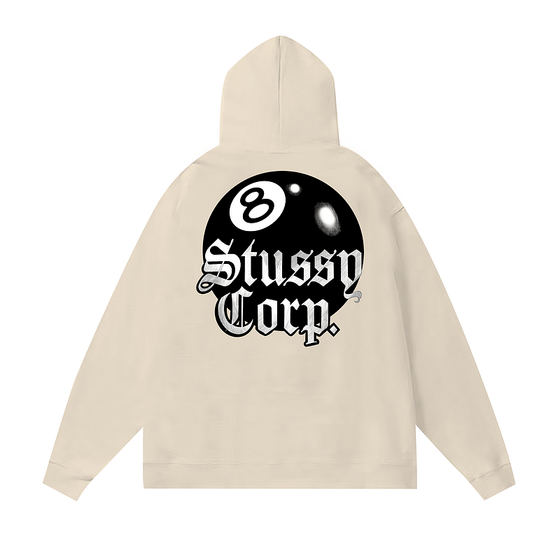 Худи Stussy With Print - Billiard Ball Number 8 "Beige" фото № 2