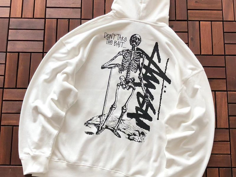 Худи Stussy Skeleton Leaning On Stick "White" фото № 2