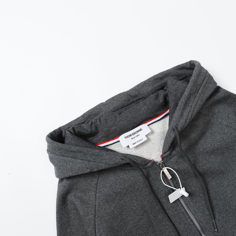 Худи Thom Browne With Stripes ZIP "Gray" фото № 4