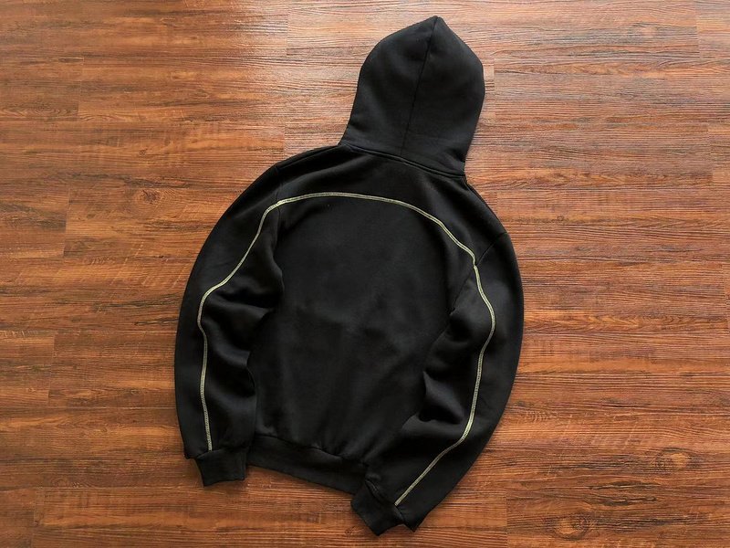 Худи Trapstar Wide Front Pocket And Decoration By Stripe "Black" фото № 2