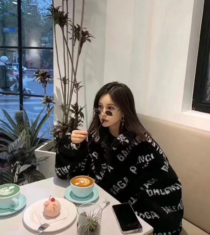 Куртка Balenciaga Plush With Logo "Black" фото № 3