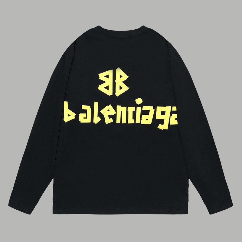 Лонгслив Balenciaga With Text Logo "Black" фото № 3