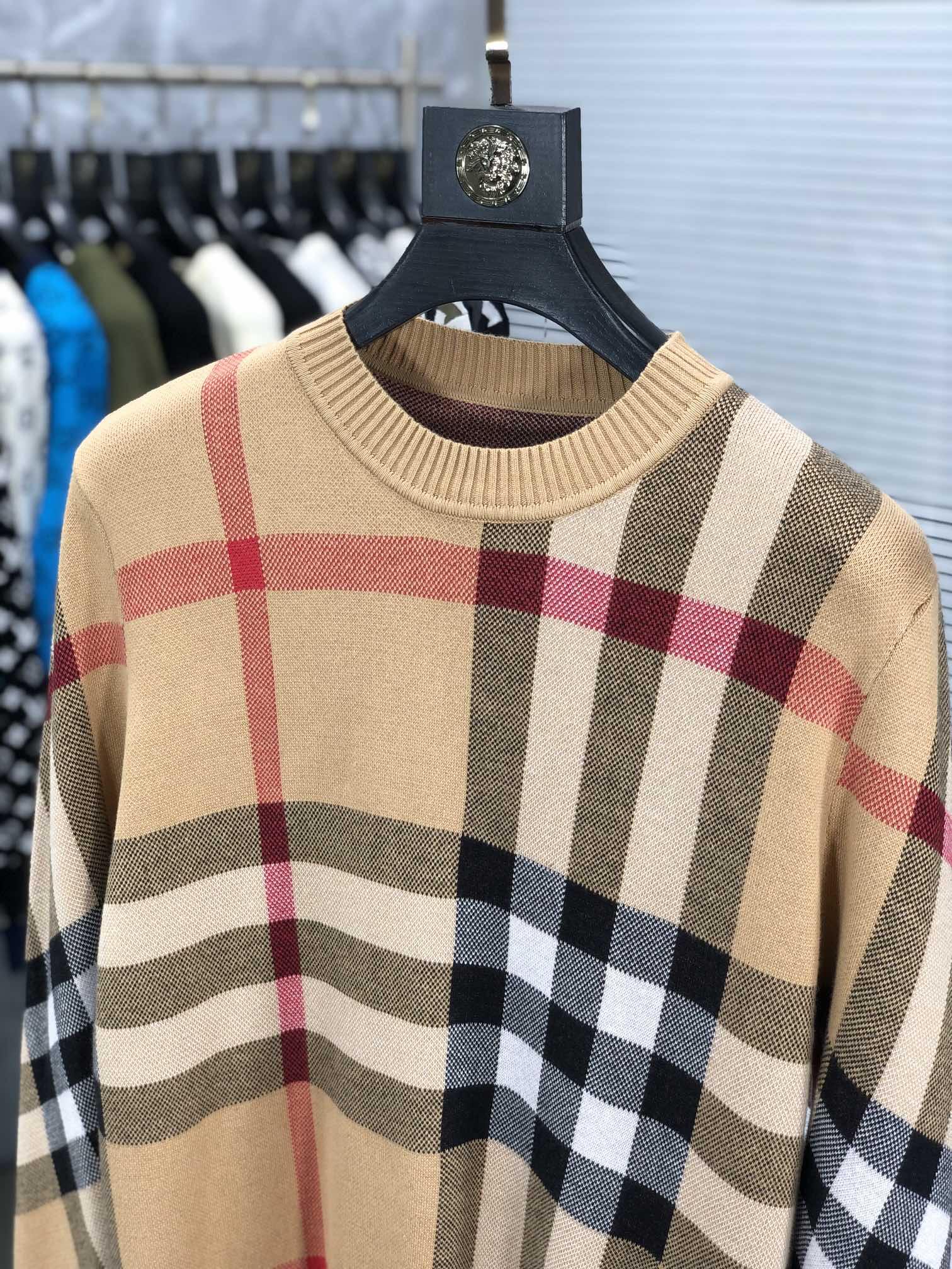 Лонгслив Burberry Frontside Checked Print Dark And Red Lines "Brown" фото № 7
