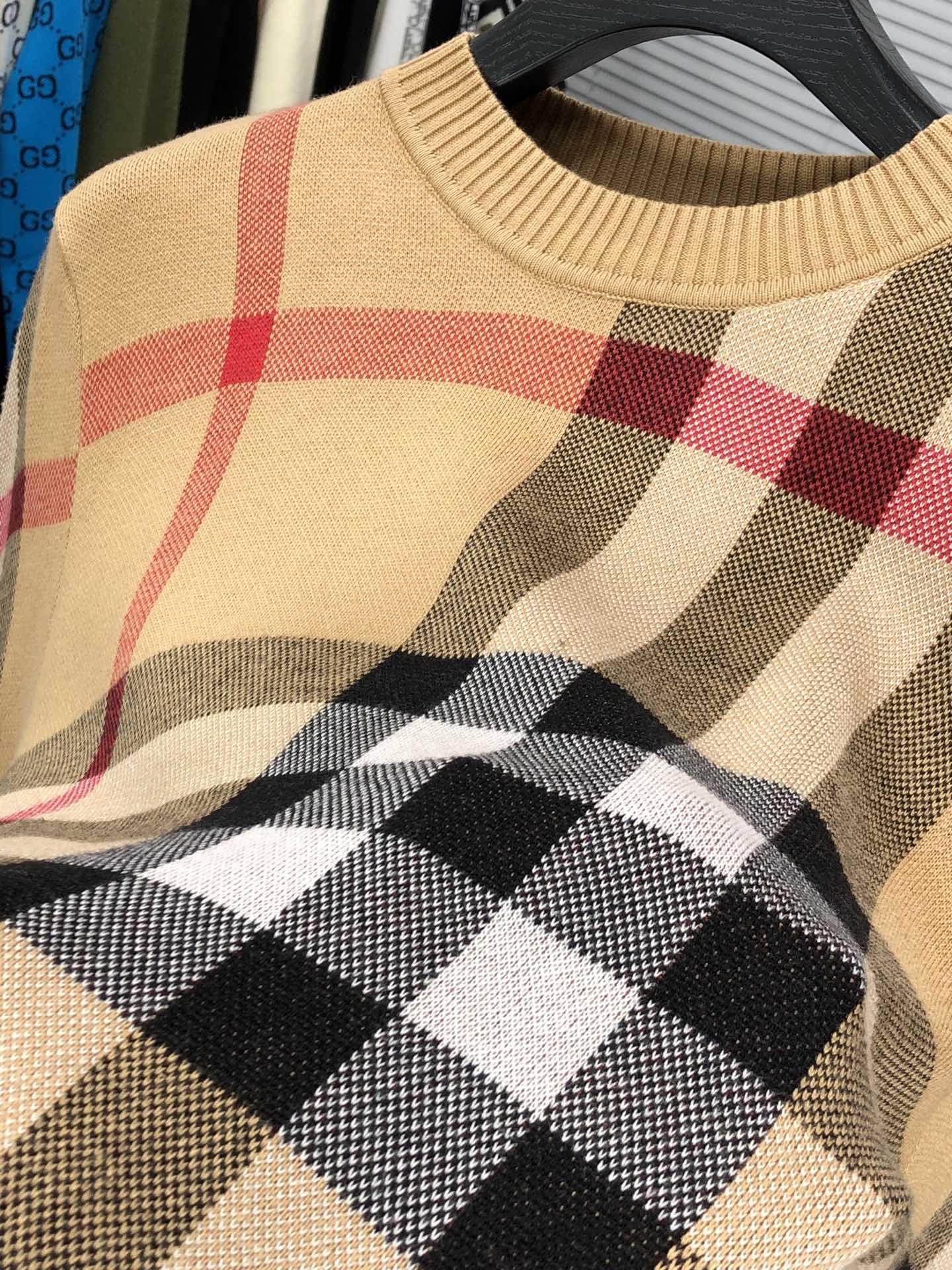 Лонгслив Burberry Frontside Checked Print Dark And Red Lines "Brown" фото № 5