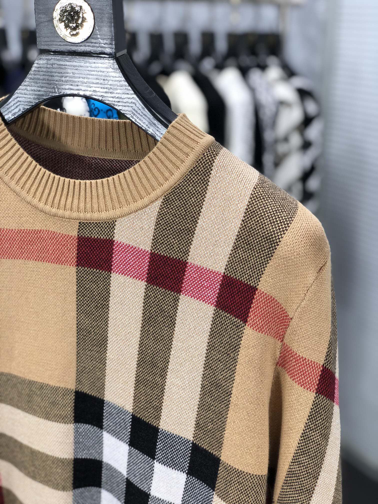 Лонгслив Burberry Frontside Checked Print Dark And Red Lines "Brown" фото № 3