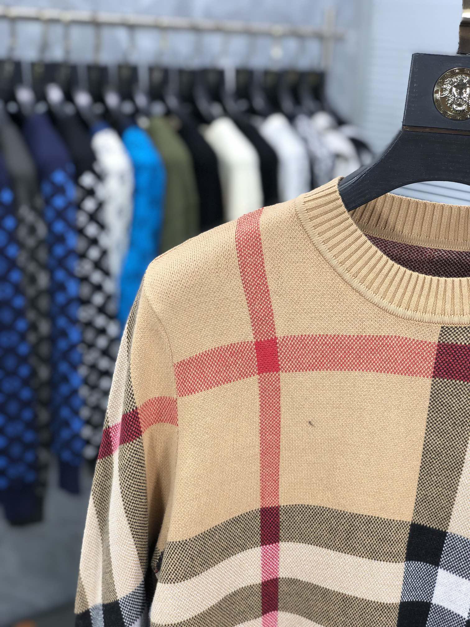 Лонгслив Burberry Frontside Checked Print Dark And Red Lines "Brown" фото № 2