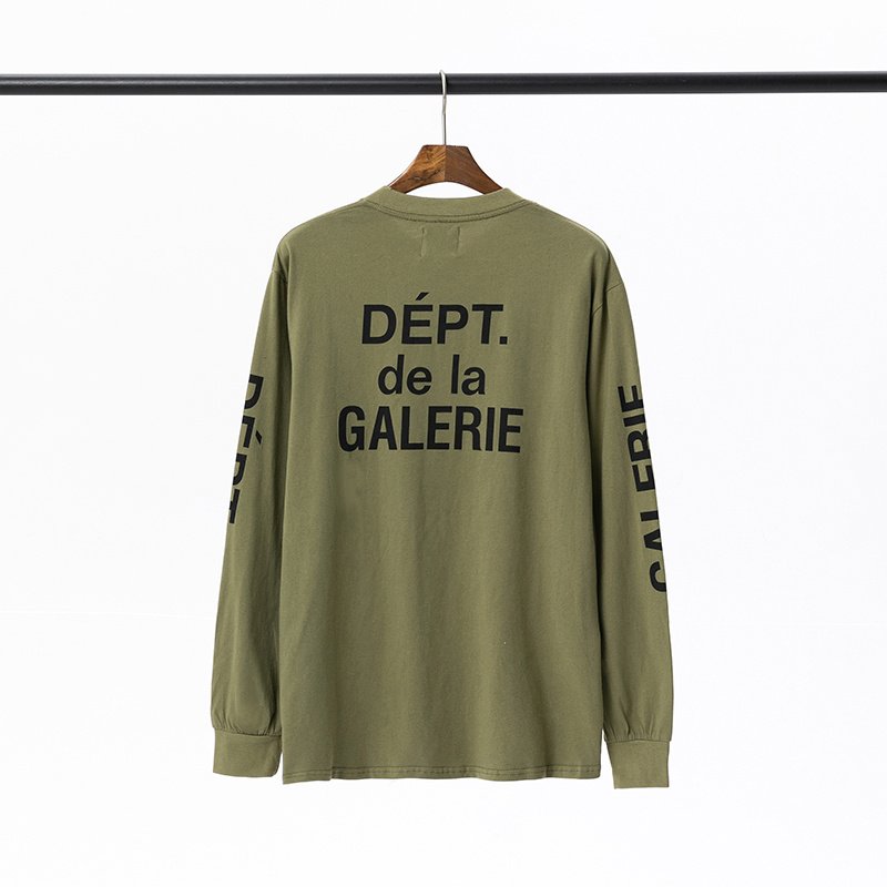 Лонгслив Gallery Dept Black Text Logo "Khaki" фото № 3