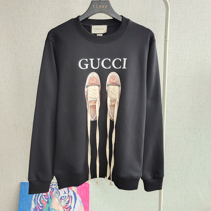 Лонгслив Gucci The Illusion Sneakers "Black" фото № 6