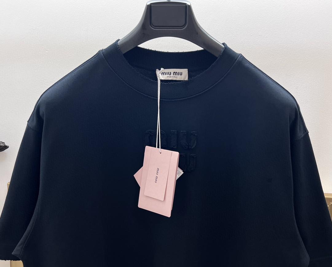 Футболка Miu Miu Clear Frontside Logo MIU MIU "Black" фото № 5