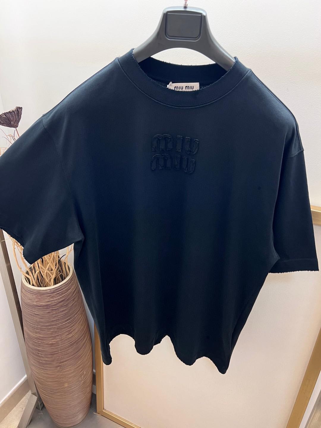 Футболка Miu Miu Clear Frontside Logo MIU MIU "Black" фото № 2