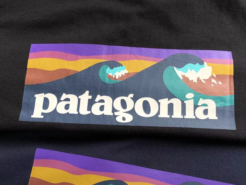 Лонгслив Patagonia Waves View Back Print "Black" фото № 5