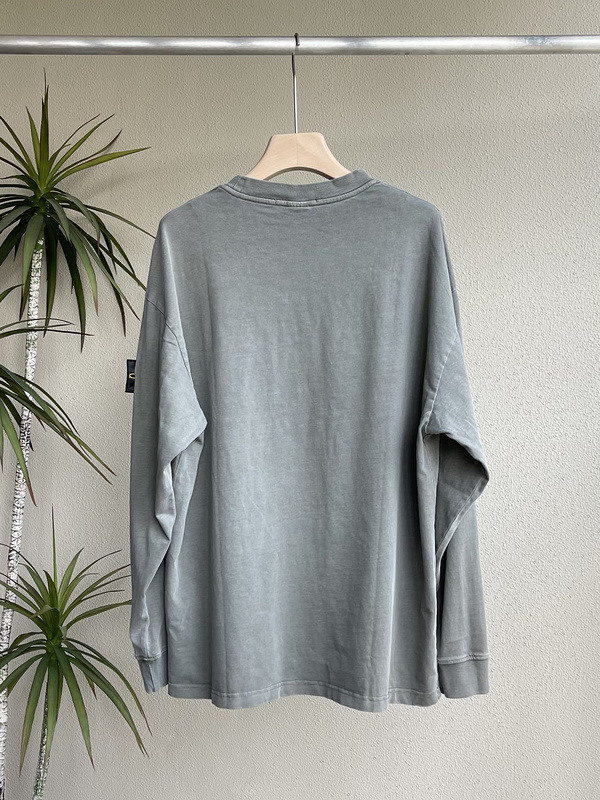 Лонгслив Stone Island With A Rectangular Stripe "White/Gray" фото № 4