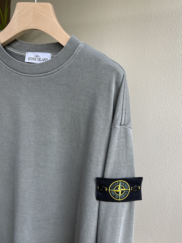 Лонгслив Stone Island With A Rectangular Stripe "White/Gray" фото № 6