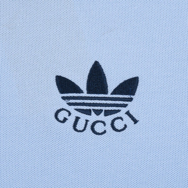 Поло Gucci X Adidas With Text Logo And Icon "Blue" фото № 6